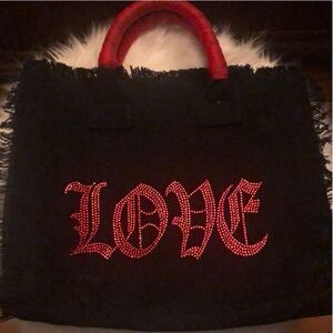 Hip chick love embellished tote